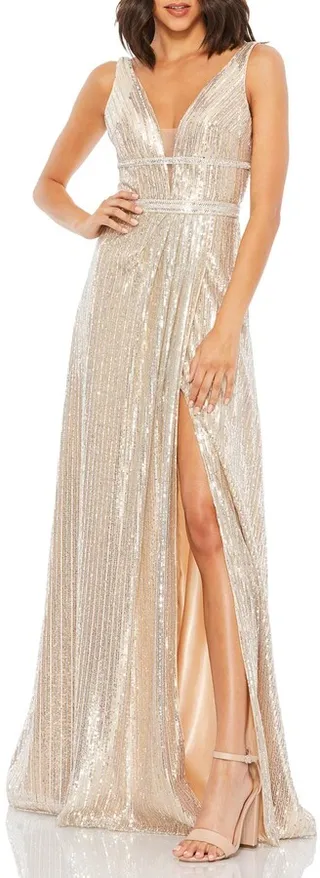 Sequin Wrap Gown