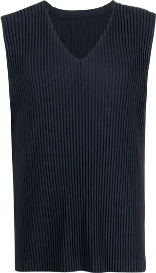 Plissé Sleeveless Vest