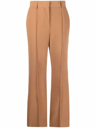 Pressed-Crease Two-Pocket Cropped Trousers