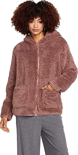 Volcom Women's Regular Lived in Lounge Phuz Up Sherpa Zip Fleece Jacket
