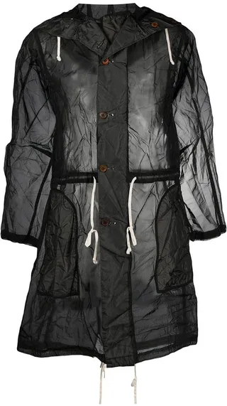 Semi-Sheer Mid-Length Raincoat