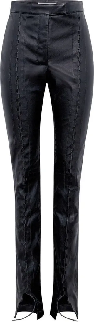 Hinge-Seam Leather Trousers