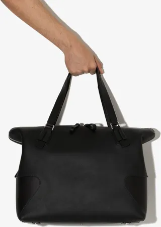 Black Leather Holdall Bag