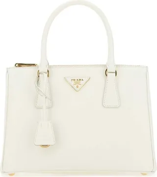 Prada Logo Plaque Tote Bag