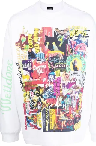 graphic-print long-sleeve T-shirt