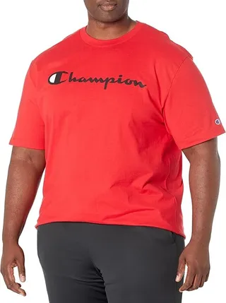 Champion Big Tall Classic Graphic Tee (Scarlet) Men's Clothing