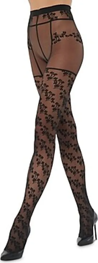 Wolford Floral Suspender Tights