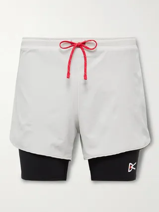 Aaron Straight-Leg Layered Shell Drawstring Shorts