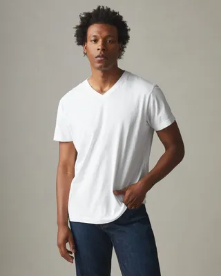 Classic Cotton V-Neck Tee - White