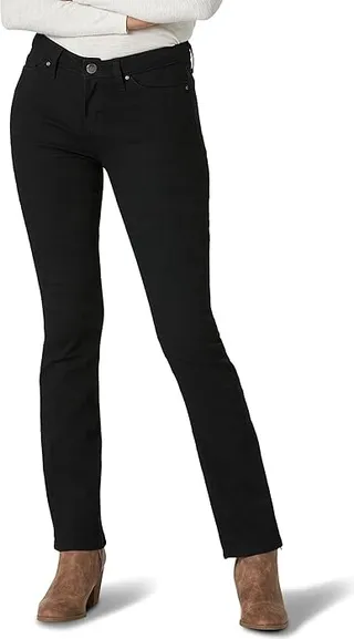 Lee Petite Legendary Regular Fit Bootcut Jeans Mid-Rise (Black) Women's Clothing