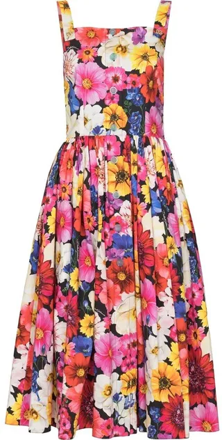 Floral-Print Midi Dress