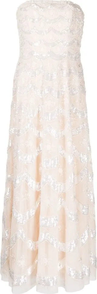 Fifi strapless sequin-embellished gown