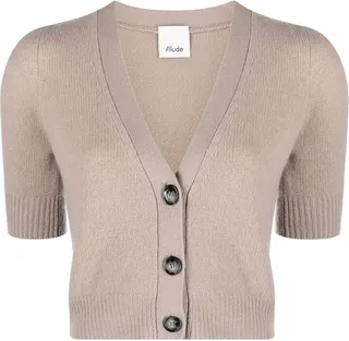 short-sleeve V-neck cardigan