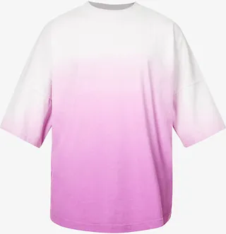 ens Purple White Brand-print Gradient-pattern Cotton-jersey T-shirt