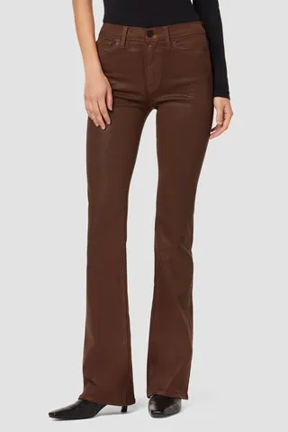 Hudson Jeans Barbara High-Rise Bootcut Jean - Coated Tortoise Shell