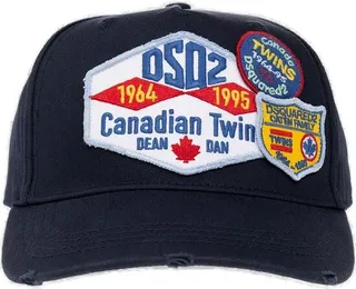 Dsquared2 Patch-Detailed Distressed Baseball Cap