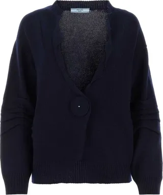 Prada Buttoned V-Neck Jumper