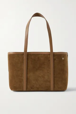Loro Piana - Carry Everything Small Leather-trimmed Suede Tote - Brown