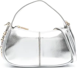 Metallic Logo-Lettered Tote Bag