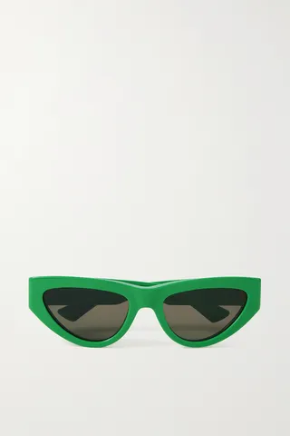 Bottega Veneta Eyewear - Triangle Cat-eye Acetate Sunglasses - Green