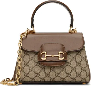 Gucci Brown Mini Horsebit 1955 Bag