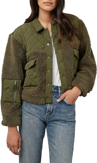 Peyton Faux Shearling Quilted Jacket