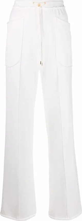 Drawstring-Waist Straight-Leg Trousers