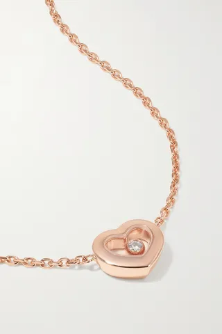 Chopard - + Net Sustain Happy Diamonds 18-karat Rose Gold Diamond Necklace - One size