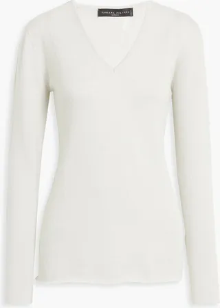 Metallic cashmere-blend sweater