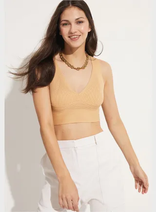V-Neck Strappy Crop Top
