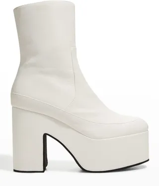 Calfskin Zip Platform Boots