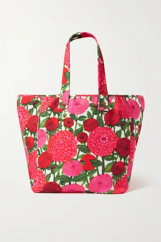 La DoubleJ - Reversible Printed Stretch-cotton Tote - Red