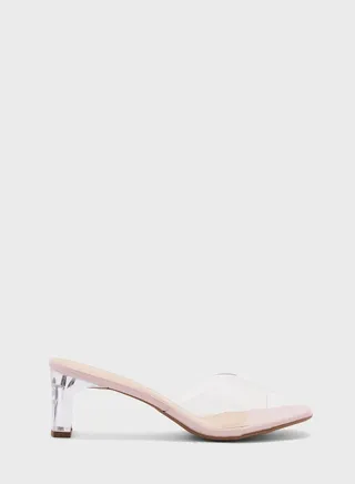 One Strap Mid Heel Sandals