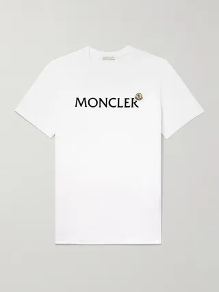 Logo-Flocked Cotton-Jersey T-Shirt