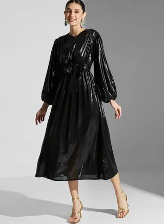 Puff Sleeve A-Line Dress