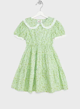 Girls Floral Printed Dress