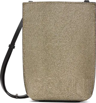 GANNI Gold Small Glitter Banner Bag