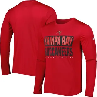 Men's New Era Red Tampa Bay Buccaneers Combine Authentic Offsides Long Sleeve T-shirt