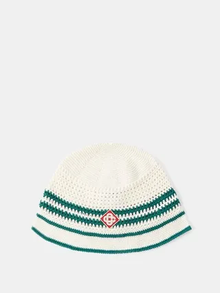 Logo-patch Crocheted Cotton Beanie Hat