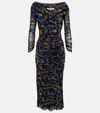 Ganesa ruched midi dress