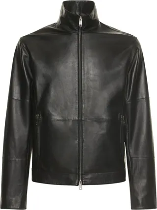Leather biker jacket