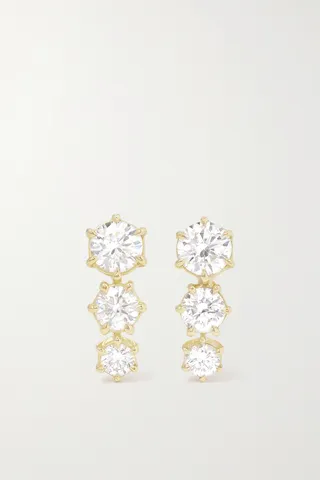 Jade Trau - Ara 18-karat Gold Diamond Earrings - One size