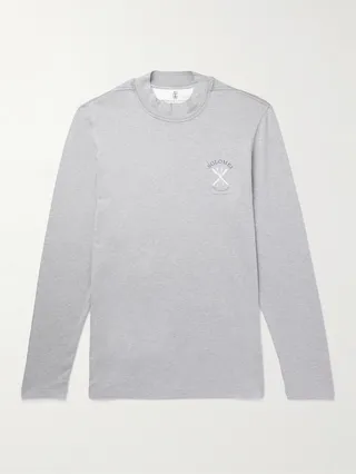 Logo-Print Silk-Blend T-Shirt