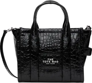 Marc Jacobs Black 'The Croc-Embossed' Mini Tote