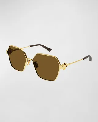 Triangle Logo Metal Butterfly Sunglasses