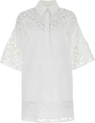 Valentino Lace Detailed Mini Shirt Dress