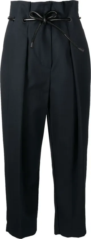 Drawstring High-Waisted Trousers