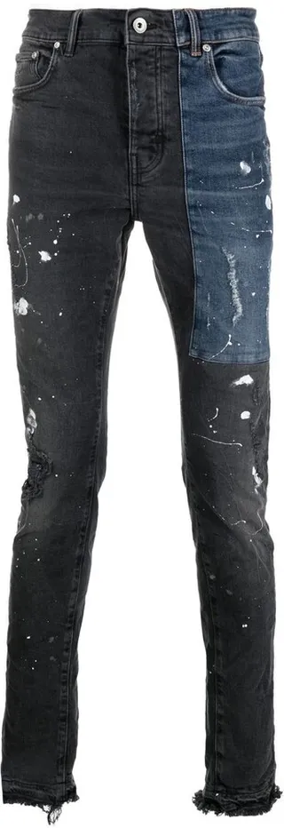 Paint-Splatter Detail Skinny Jeans