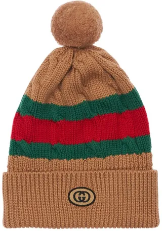 Web wool knit hat