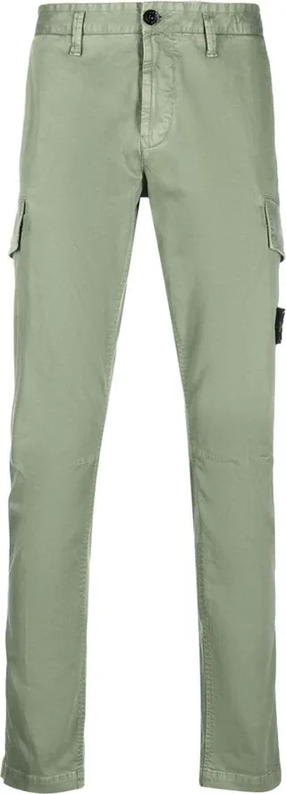 Stretch-Cotton Tapered-Leg Trousers